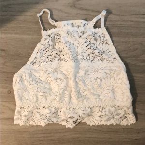 Aerie High Neck Bralette - White